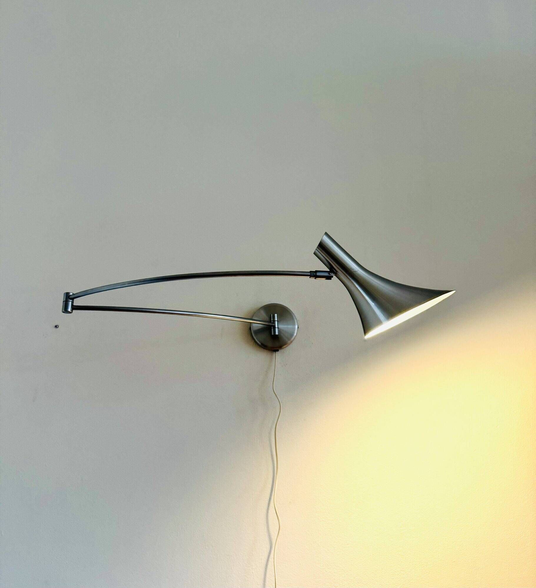 Trumpet Shade Swing Arm Wall Lamp By Hala Zeist, The Netherlands, 1980S
