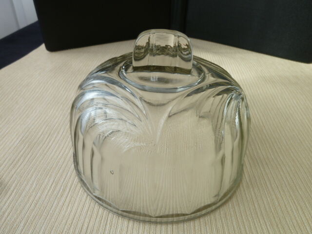 Molded pressed glass cheese bell