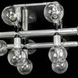 Large Sputnik atomium chrome suspension light by Kalmar, Austria, 1970s.