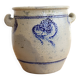 Old ceramic jar from Alsace with blue decoration.