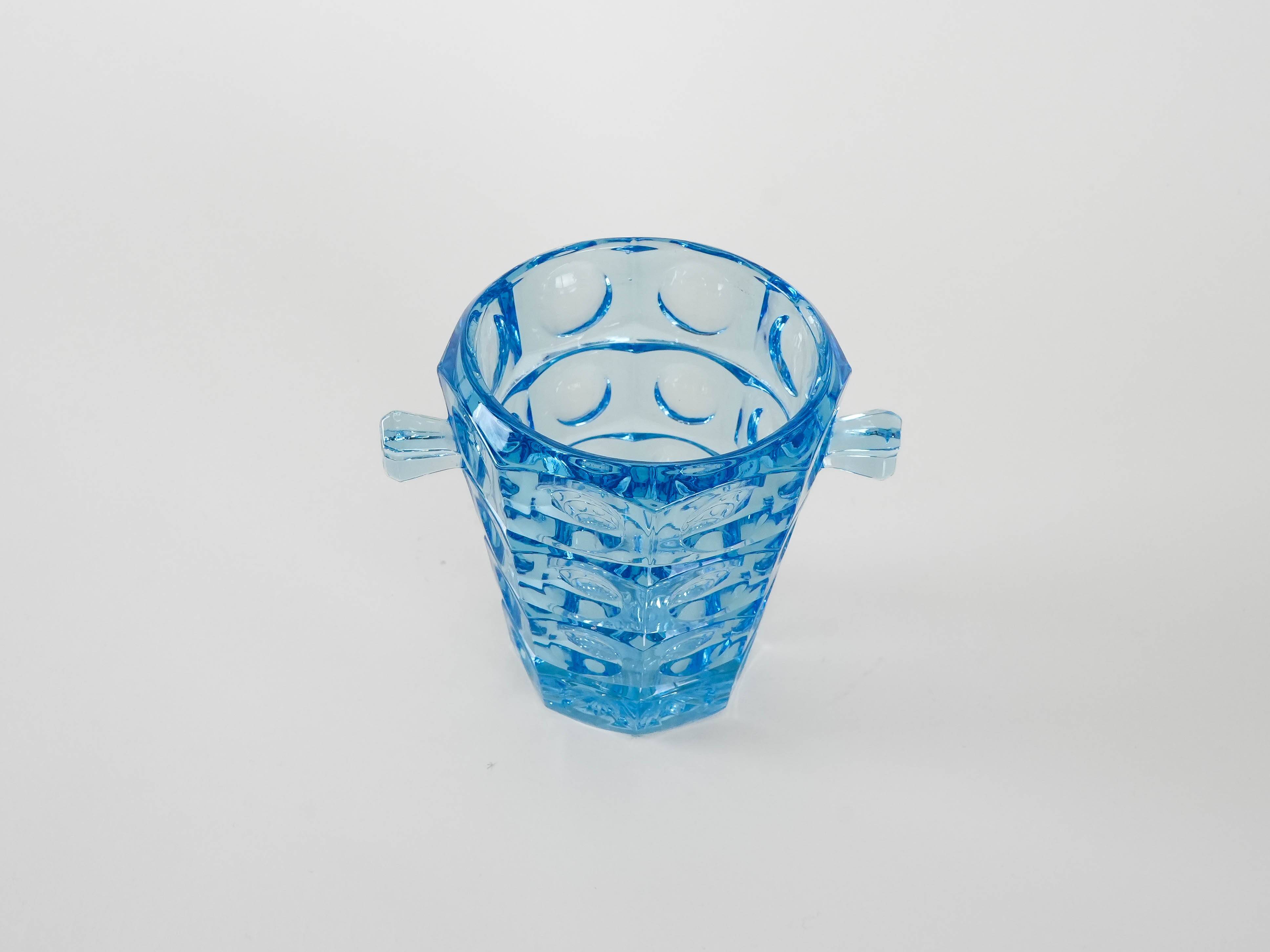 Ice bucket Rosice, Czech design, 1950s, manufacturer: Sklo Union, designer: