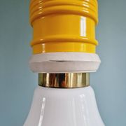 Opaline bulb pendant light, Metalarte, 1980s
