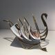 Brass swan magazine rack