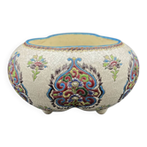 Late 19th century glazed earthenware planter, Longwy enamel style - 648003