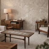 Vintage Mid-Century Scandinavian Modern Beech Coffee Table from Ejm, 1960s