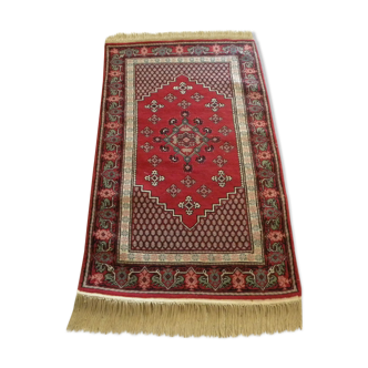 Tunisian Wool Carpet Hand Knotted Traditional Oriental Carpet Red