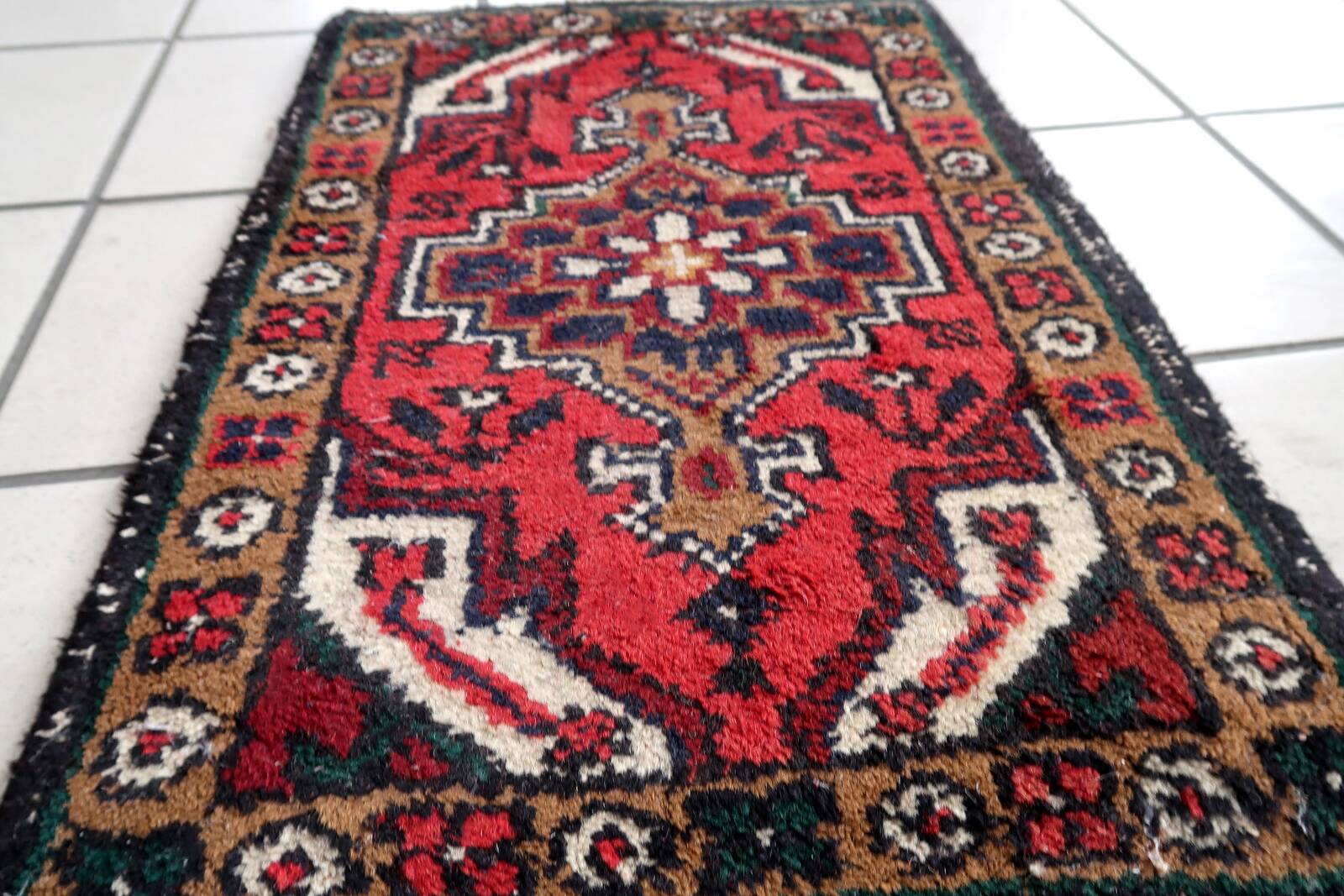 Tapis vintage fait main Hamadan – 40 cm x 60 cm - 1C960