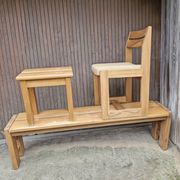 Maison regain set of 3 pieces in solid elm from the 70s and 80s.