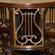 Restored Victorian library table in hardwood and brass.