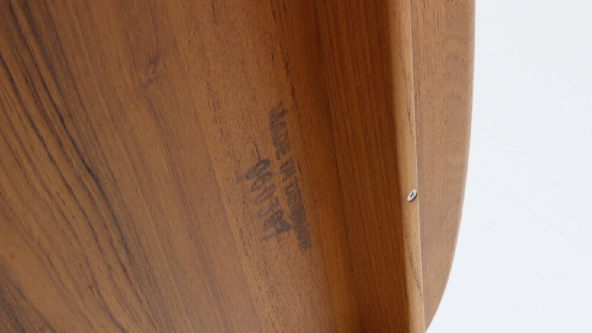 Vintage Danish oval extendable dining table solid teak 1960s