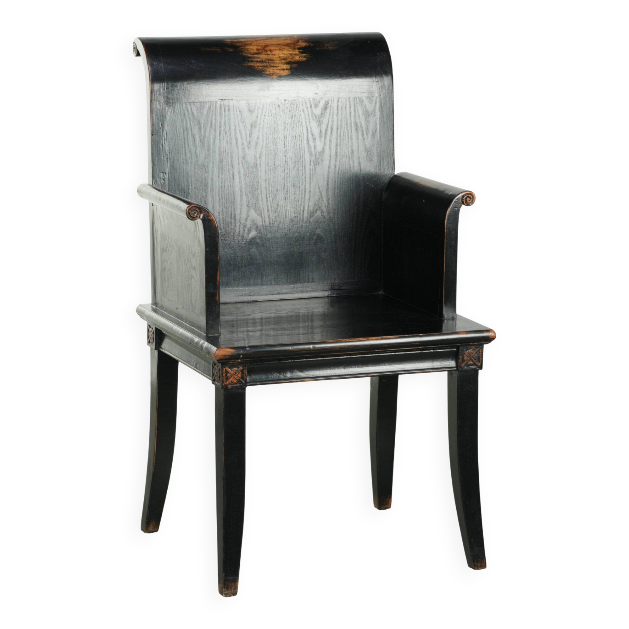 Chaise en bois noir / chaise d'appoint de style chinois
