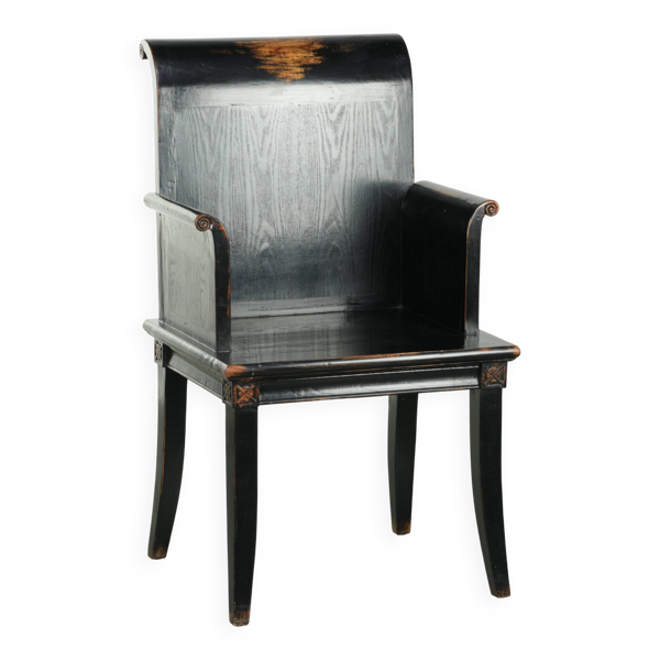 Chaise en bois noir / chaise d'appoint de style chinois