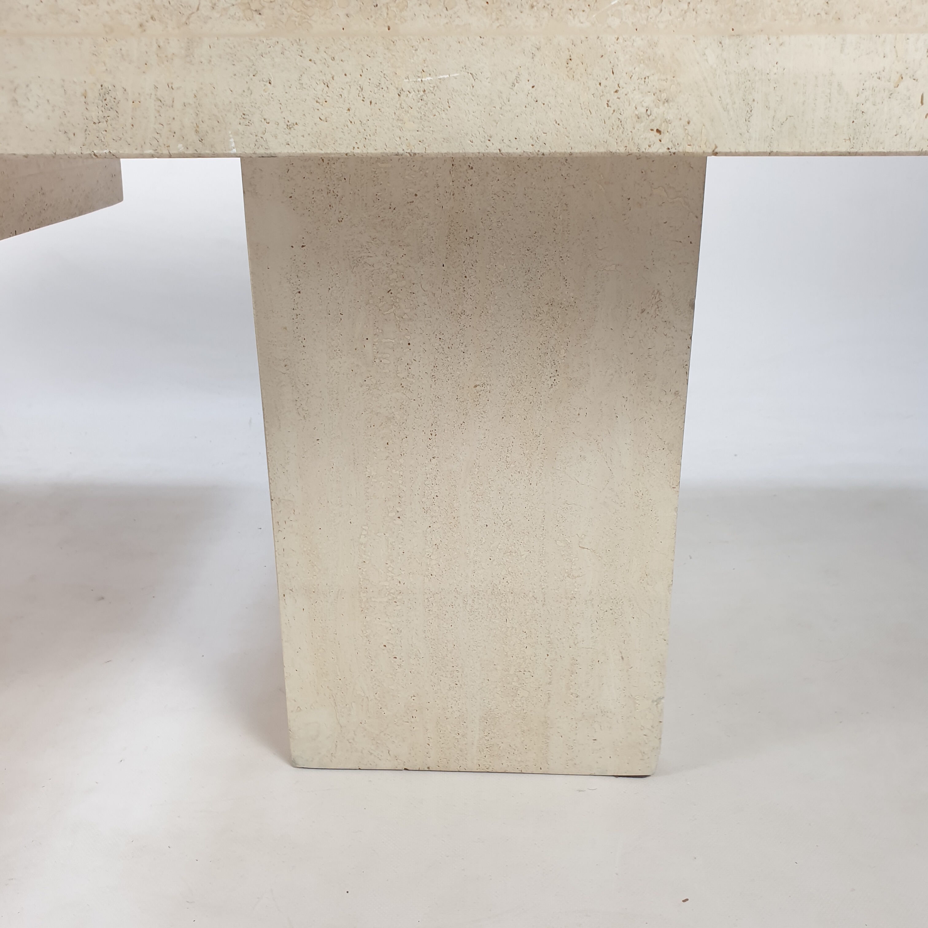Set of 3 Italian Travertine Coffee Tables, 1980s