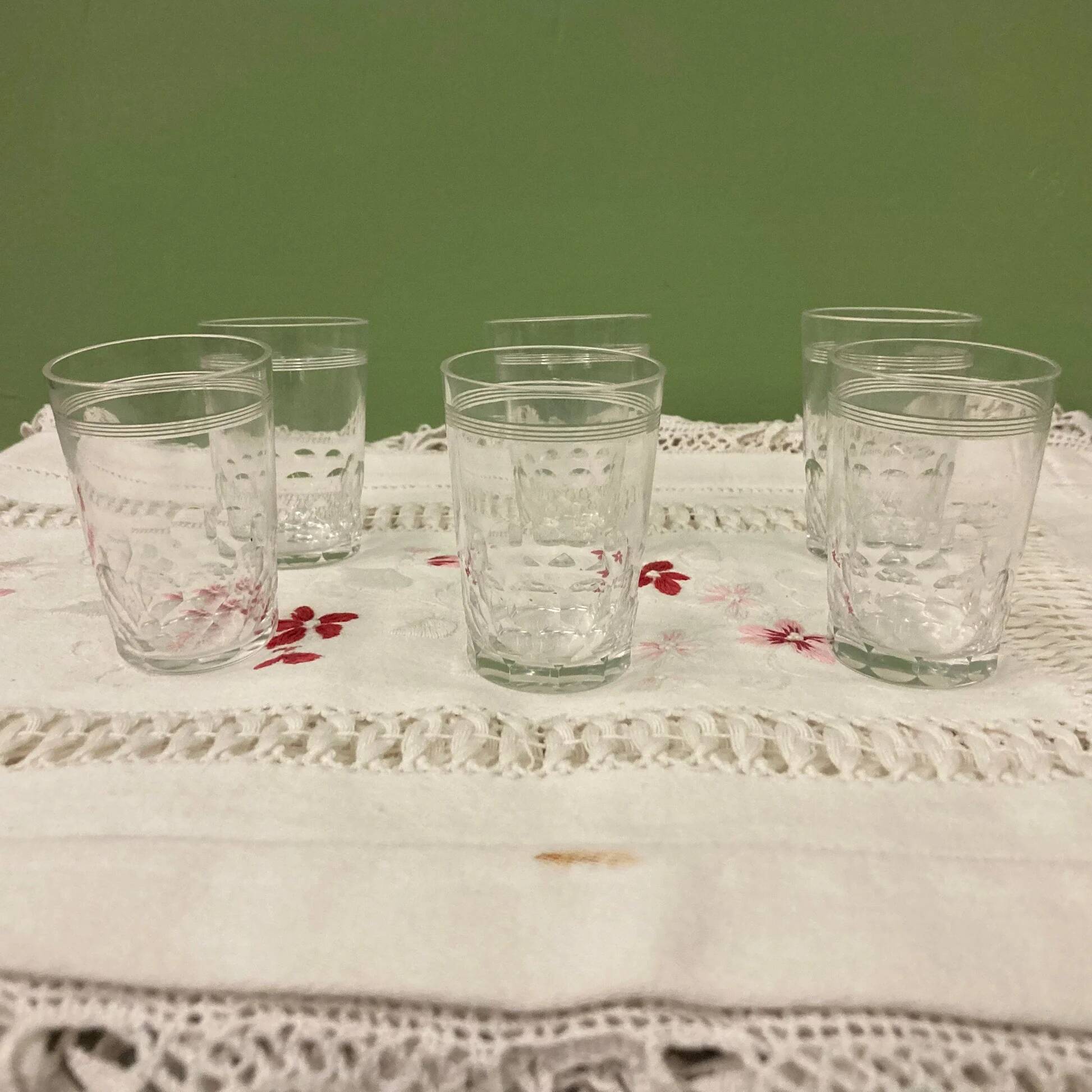 Baccarat 6 cut crystal goblets model Chauny | shot glasses