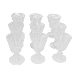 9 verres Baccarat a vin cristal deuxieme moitie XIXeme siecle modele d'harcourt