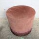 Pouf rond velours vieux rose à franges