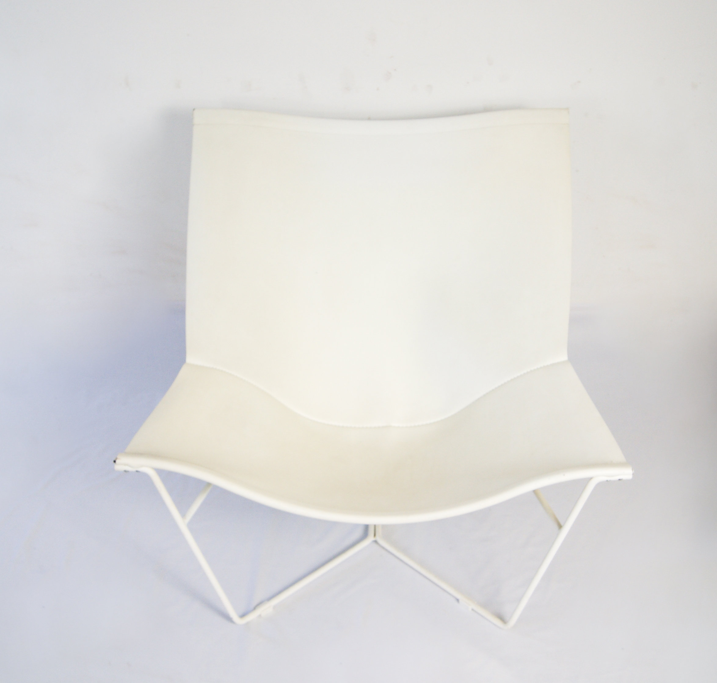 David Weeks for Habitat Semana White Leather Sling Chair