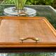 Old serving tray - oak and bronze