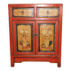 Mid century Chinese painted cabinet with 2 doors and 2 drawers