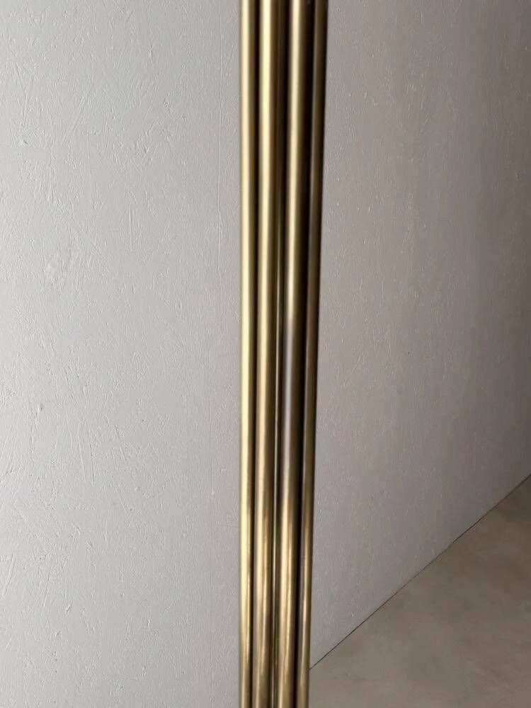 Lumiere brass floor lamp with glass uplighter France 1980s