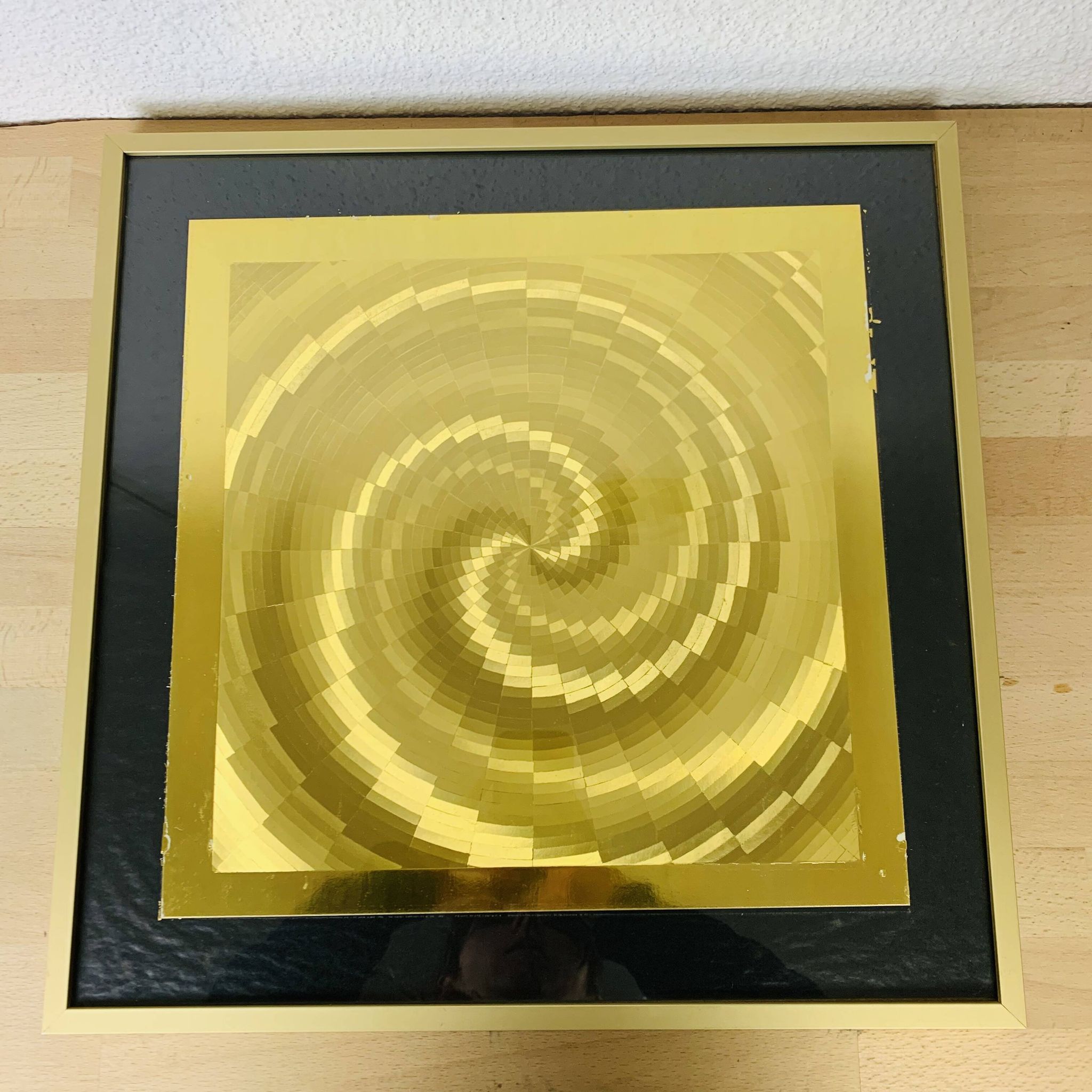 70's golden holographic painting