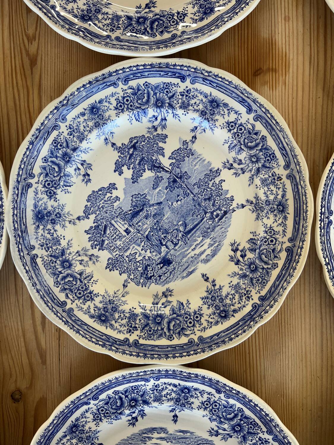 Lit de 9 assiettes plates Luneville The Cottage