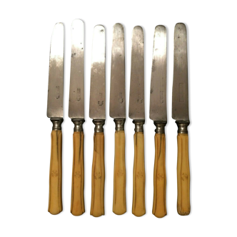 Set of 7 steel blade knives