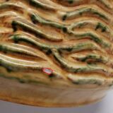 Huge floor vase from west germany, in yellowish glaze.
