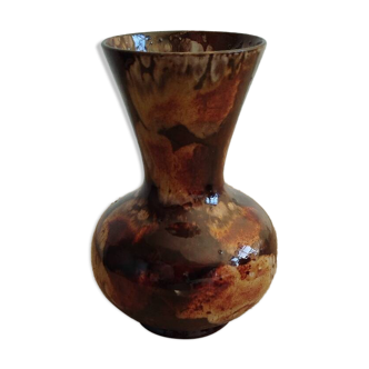 Vase vintage en céramique marron