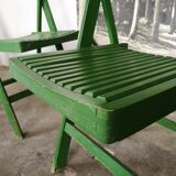 Set of 5 wooden folding chairs