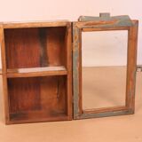 Original polychrome Burmese teak wall display case