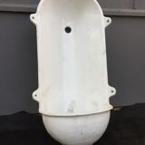 19th century enamelled cast iron corner fountain with brass faucet