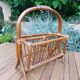 bamboo / rattan magazine rack, vintage, bohemian chic charm