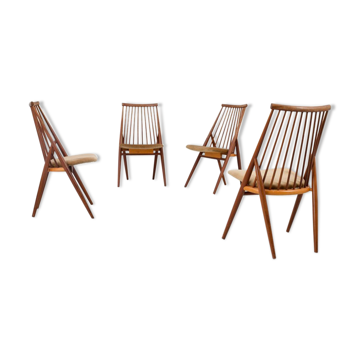 Set de 4 chaises ''Flamingo'' par Thea Leonard pour Nassjo Stolefrabrik, Suède, 1960