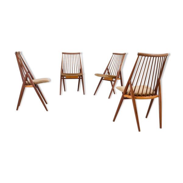 Ensemble de 4 chaises ''Flamingo'' par Thea Leonard pour Nassjo Stolefrabrik, Suède, 1960