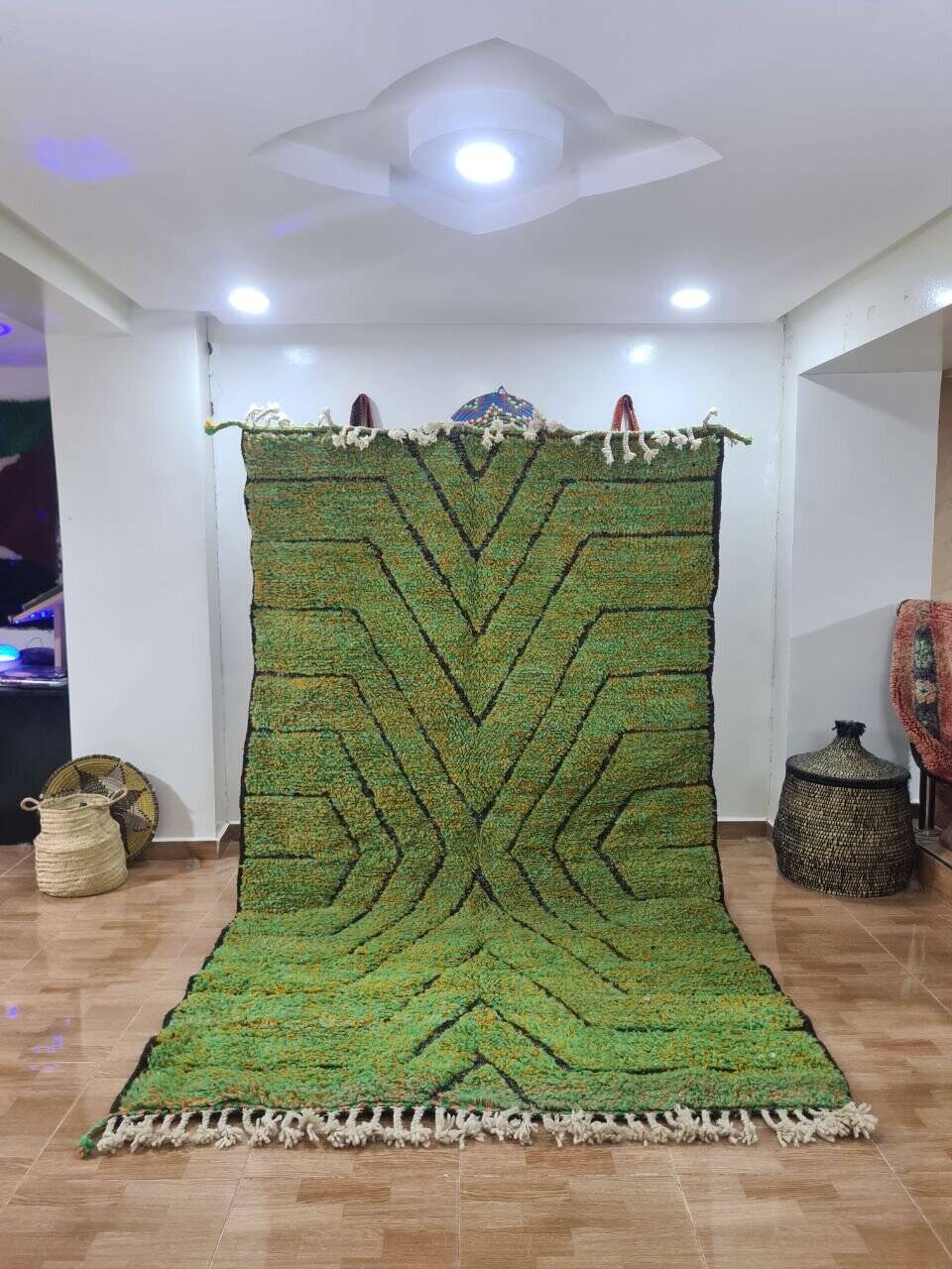 Handmade wool Berber rug 250x150 cm