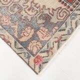 4x7 Shades Of Red Beige Oriental Vintage Rug, 126x220Cm SK 2638