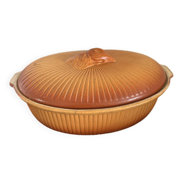 Enamelled ceramic terrine cocotte
