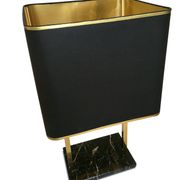 Vintage brass and black marble lamp, 1970