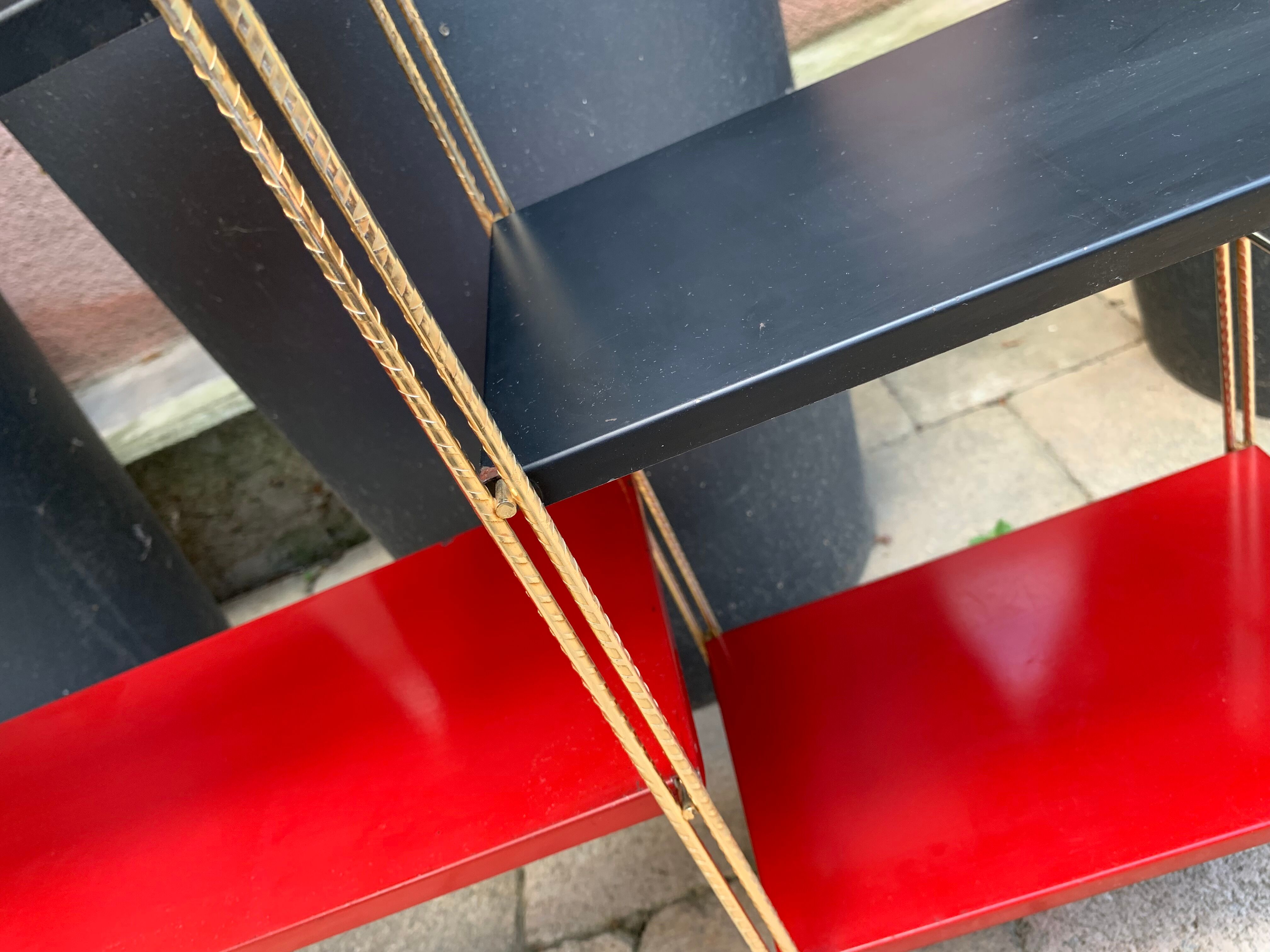 60's black and red String shelf