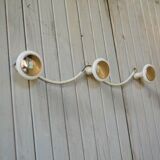 Vintage peg 3 hooks in white metal and bakelite