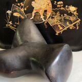 Black Ceramic/Female Nude/signed Tim Orr 1961/Mid century/Vintage