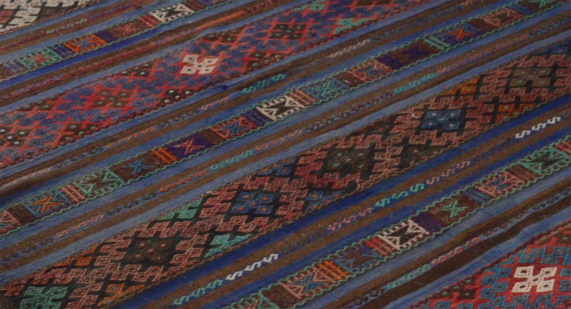 Anatolian handmade kilim rug 266 cm x 186 cm