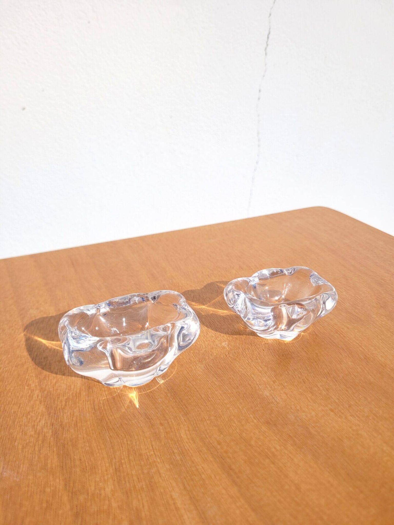Pair of Daum crystal salt cellars
