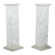 Pair of Art Deco style columns, in white marble, 20th century