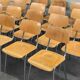 Lot de 22 chaises d'école tchèque " Kovonax" chrome et bois 1950