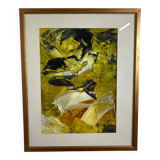 Waves of Gold Modern Abstraction by Juraj Huliak