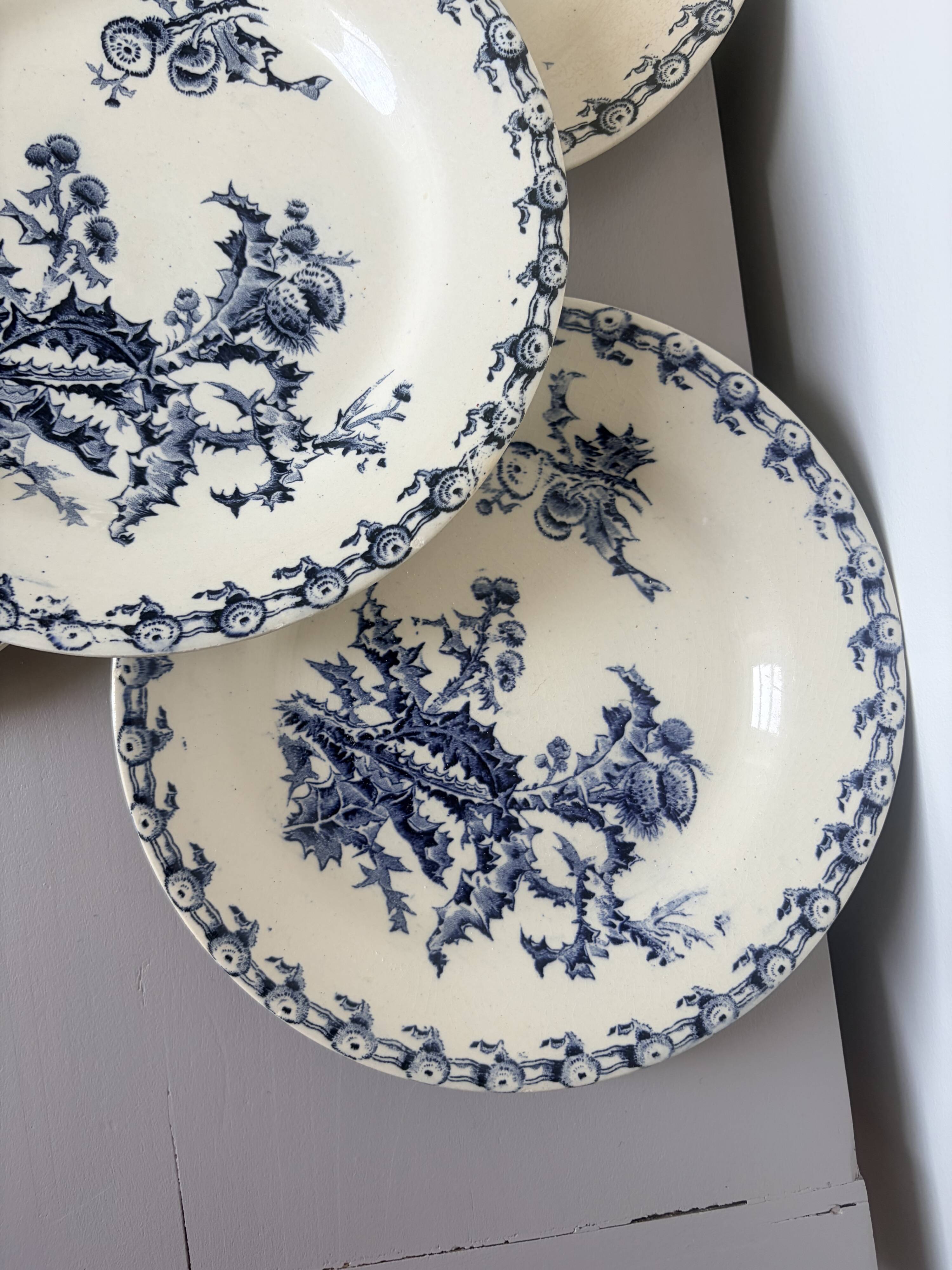 4 assiettes plates Gien Chardons 260332