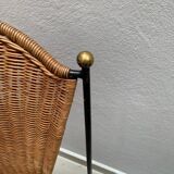 Metal and wicker chair