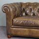 Chesterfield sofa in cowhide leather 3.5 seats